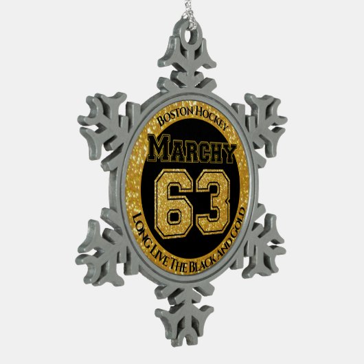 Boston Hockey Marchy 63 Tin Sneeuwvlok Ornament (Links)