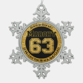 Boston Hockey Marchy 63 Tin Sneeuwvlok Ornament (Voorkant)