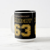 Boston Hockey Marchy 63 Tweekleurige Koffiemok (Voorkant links)