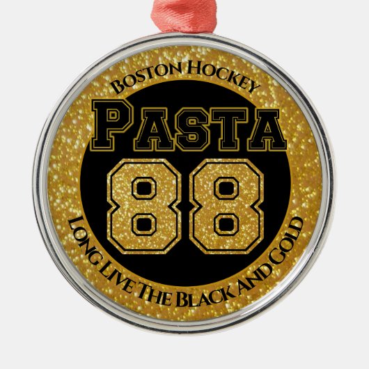 Boston hockey pasta 88 metalen ornament (Voorkant)