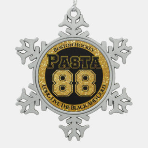 Boston hockey pasta 88 tin sneeuwvlok ornament