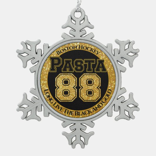 Boston hockey pasta 88 tin sneeuwvlok ornament (Voorkant)