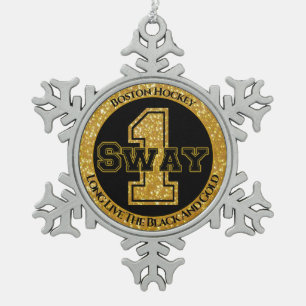 Boston Hockey Sway 1 Tin Sneeuwvlok Ornament