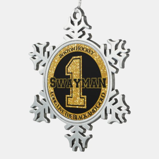 Boston Hockey Swayman 1 Tin Sneeuwvlok Ornament (Rechts)