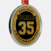 Boston Hockey Ullmark 35 Metalen Ornament (Rechts)