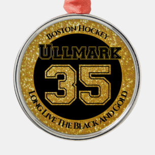 Boston Hockey Ullmark 35 Metalen Ornament