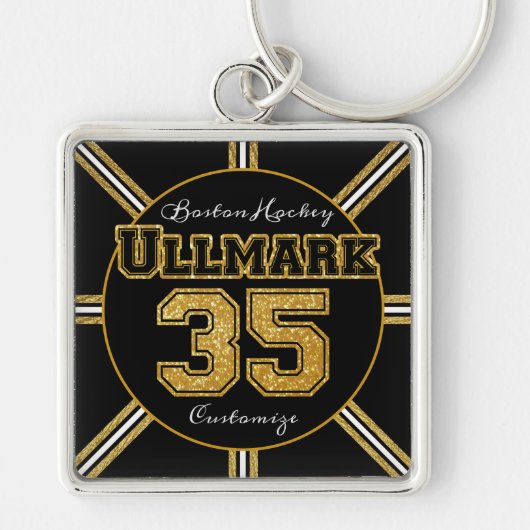Boston Hockey Ullmark 35 Sleutelhanger (Voorkant)