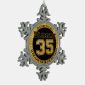 Boston Hockey Ullmark 35 Tin Sneeuwvlok Ornament (Links)