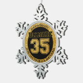Boston Hockey Ullmark 35 Tin Sneeuwvlok Ornament (Rechts)
