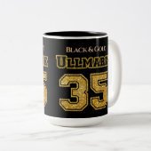 Boston Hockey Ullmark 35 Tweekleurige Koffiemok (Voorkant rechts)