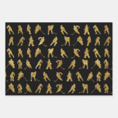 Boston Hockey Zwart en Goud Inpakpapier Vel (Voorkant 2)