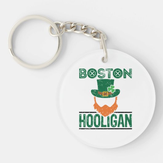 Boston Hooligan St Patricks Day Sleutelhanger (Voorkant)