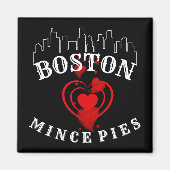 Boston houdt van gehakt taarten stadsgezicht magneet (Voorkant)