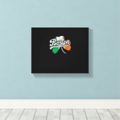 Boston Iers T-shirt Canvas Afdruk (Insitu (Houten vloer))