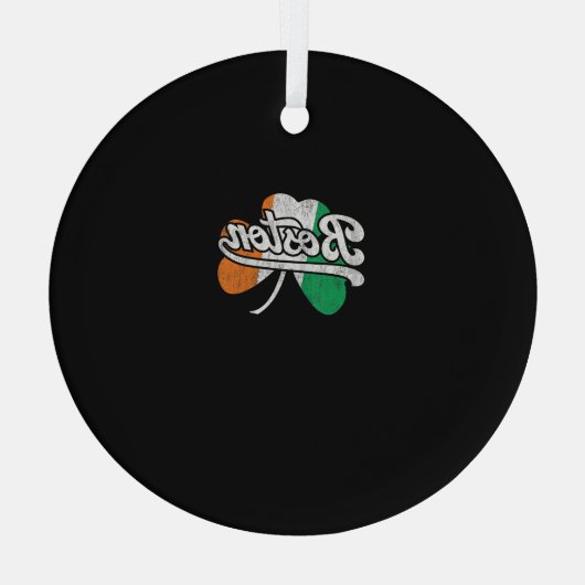 Boston Iers T-shirt Glas Ornament (Achterkant)