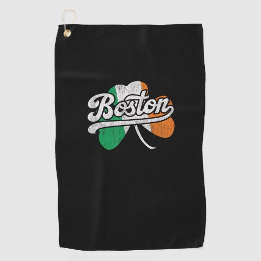 Boston Iers T-shirt Golfhanddoek (Voorkant)