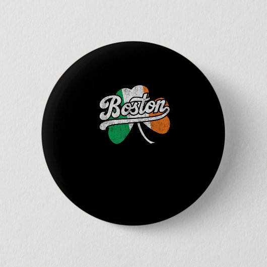 Boston Iers T-shirt Ronde Button 5,7 Cm (Voorkant)