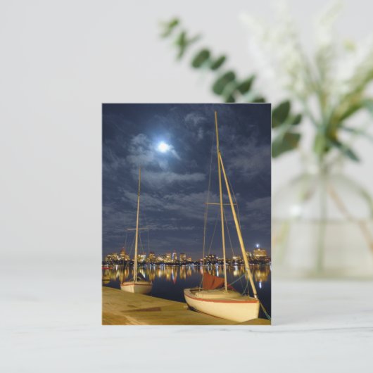 Boston in de Full Moon Briefkaart (Staand voorkant)