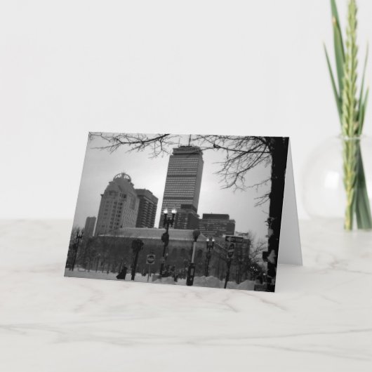 Boston in de sneeuw feestdagen kaart (Voorkant)