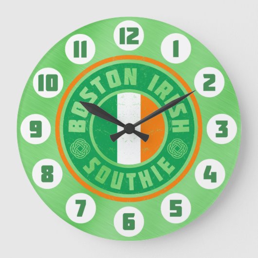 Boston Irish American Southie Clock Grote Klok (Voorkant)