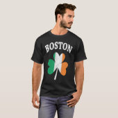 Boston Irish Flag ShamrockI St Patrick's Day T-shirt (Voorkant volledig)
