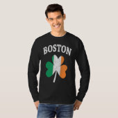 Boston Irish Flag ShamrockI St Patrick's Day T-shirt (Voorkant volledig)
