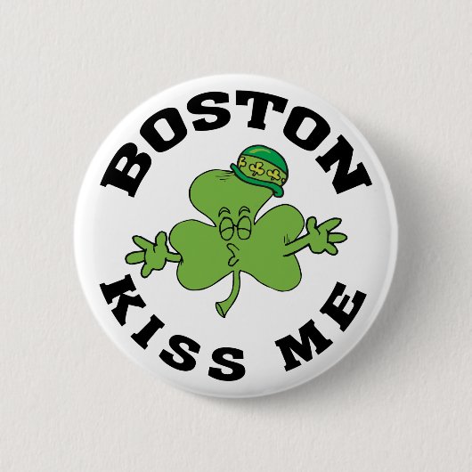 Boston Irish Kiss me Gift Ronde Button 5,7 Cm (Voorkant)