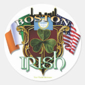 Boston Irish Pride Ronde Sticker (Voorkant)