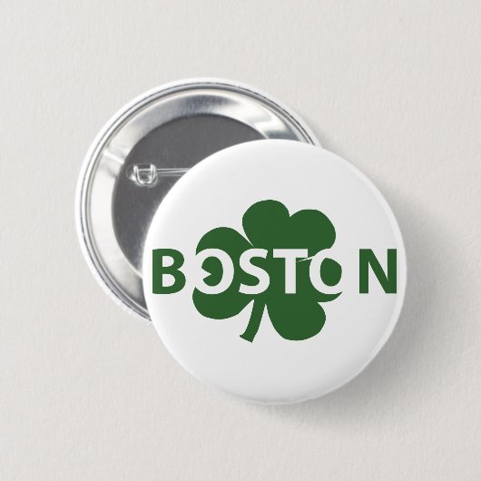 Boston Irish Shamrock Button (Voorkant /achterkant)