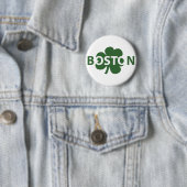 Boston Irish Shamrock Button (In situ)