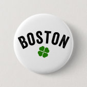 Boston Irish Shamrock Ronde Button 5,7 Cm (Voorkant)