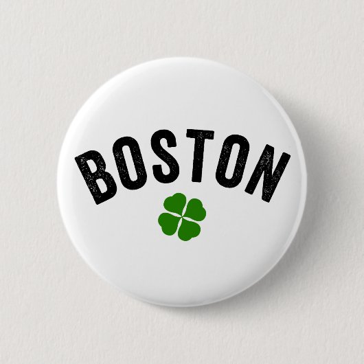 Boston Irish Shamrock Ronde Button 5,7 Cm (Voorkant)