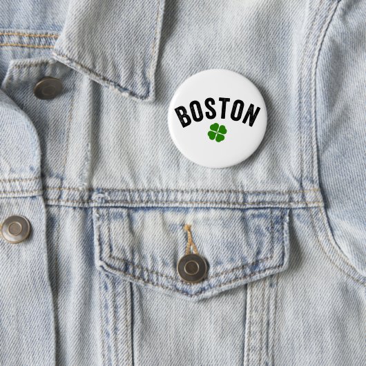 Boston Irish Shamrock Ronde Button 5,7 Cm (In situ)