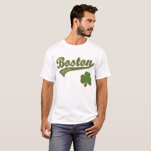 Boston Irish Shamrock t shirt (Voorkant volledig)