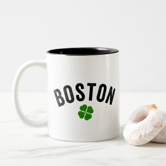 Boston Irish Shamrock Tweekleurige Koffiemok (Met donut)