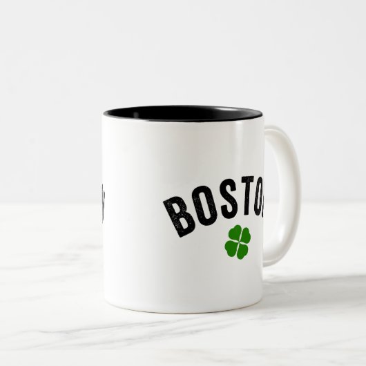 Boston Irish Shamrock Tweekleurige Koffiemok (Voorkant rechts)