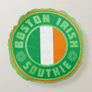 Boston Irish Southie Pillow Irish American Rond Kussen