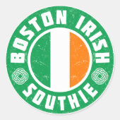 Boston Irish Southie Ronde Sticker (Voorkant)