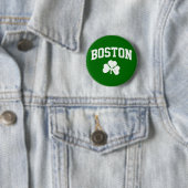 boston irish st patrick ' s shamrock clover southi ronde button 5,7 cm (In situ)