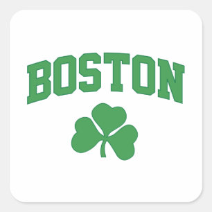 boston irish st patrick ' s shamrock clover southi vierkante sticker