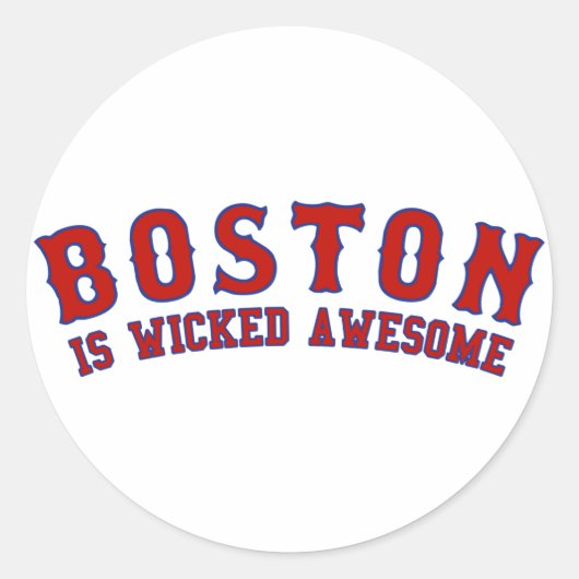 Boston is Geweldige van het schuitje Ronde Sticker (Voorkant)