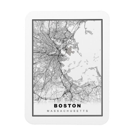 Boston Kaart Magneet (Verticaal)
