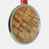  BOSTON-kaart Metalen Ornament (Rechts)