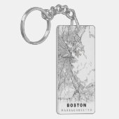 Boston Kaart Sleutelhanger (Voorkant Links)