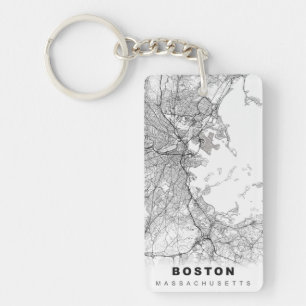Boston Kaart Sleutelhanger