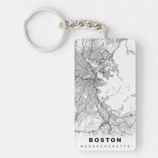Boston Kaart Sleutelhanger (Voorkant)