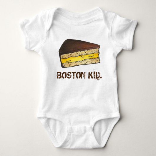 BOSTON KIND Cream Pie Slice Massachusetts Foodie Romper (Voorkant)