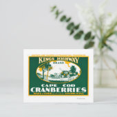 Boston Kings Highway Brand Cranberry Label Briefkaart (Staand voorkant)