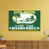 Boston Kings Highway Brand Cranberry Label Canvas Afdruk (Insitu (Woonkamer))