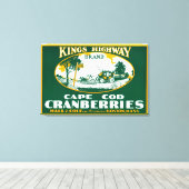 Boston Kings Highway Brand Cranberry Label Canvas Afdruk (Insitu (Houten vloer))